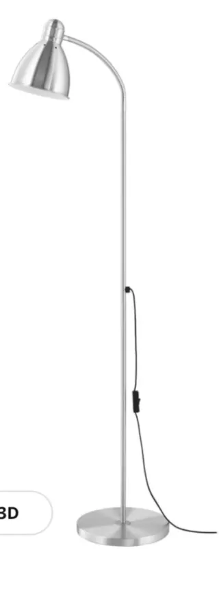 Lámpara de pie Ikea plateada