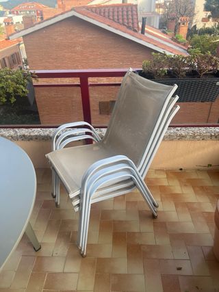 Sillas de terraza blancas (3 unidades)