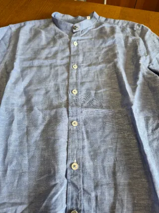 Camicia uomo lino 100% collo coreana