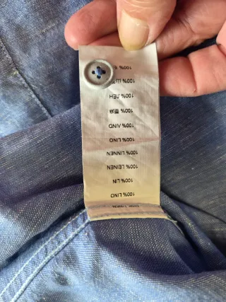 Camicia uomo lino 100% collo coreana