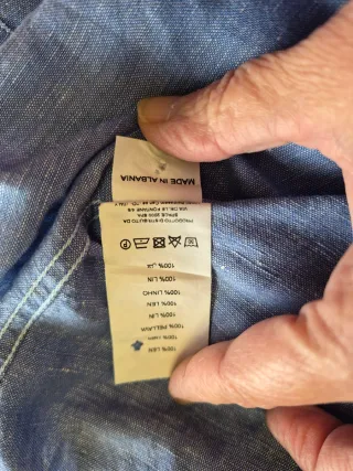 Camicia uomo lino 100% collo coreana