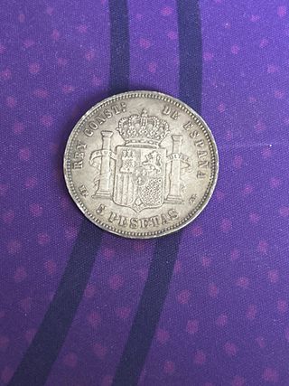 Moneda 5 Pesetas Plata 1888