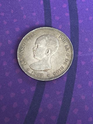 Moneda 5 Pesetas Plata 1888