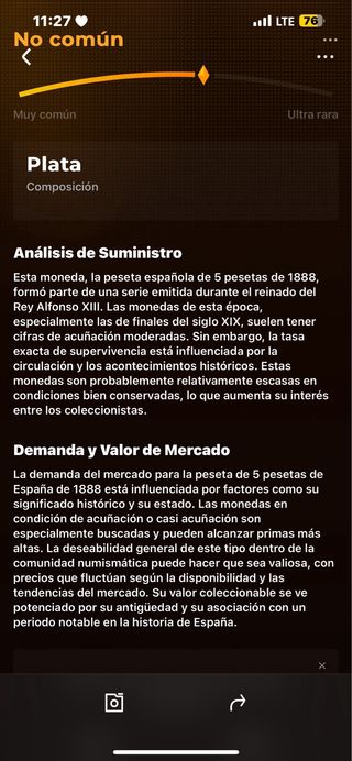 Moneda 5 Pesetas Plata 1888 Original