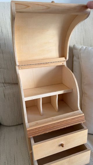 Caja joyero de madera sin barnizar