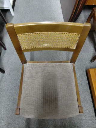 Silla Vintage Madera y Rattan