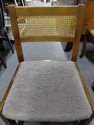 Silla Vintage Madera y Rattan