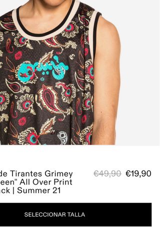 Camiseta sin mangas estampada