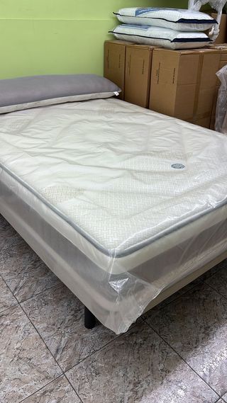 PACK DESCANSO colchón BERLÍN + BASE TAPIZADA