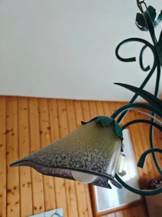 Lámpara de techo vintage metal y cristal