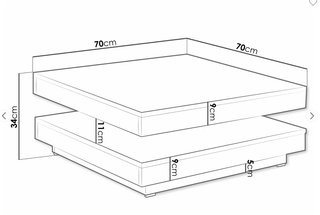 Mesa de centro convertible blanca