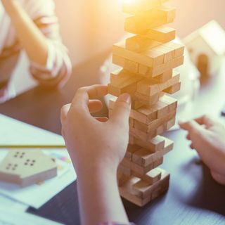 relaxdays Caída Juego Torre de Madera, 54 Bloques