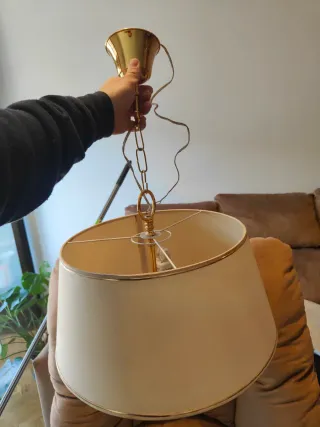 Lámpara de techo dorada 3 bombillas