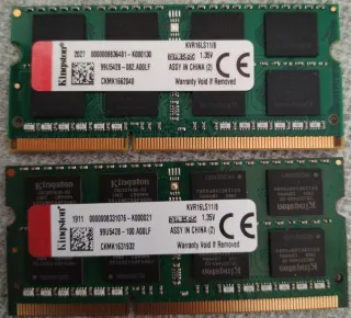 2x RAM DDR3 8GB Sodimm Kingston KVR16LS11/8 DDR 3