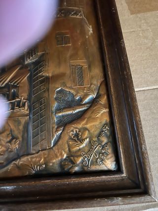 Cuadro repujado Bector Puente del Vado 1968