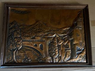 Cuadro repujado Bector Puente del Vado 1968