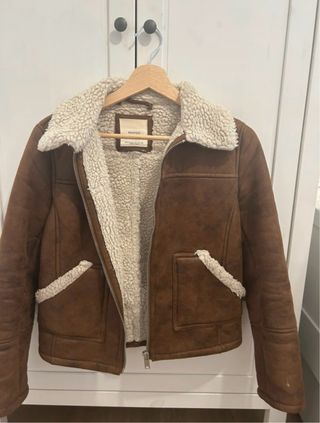 Chaqueta Borreguito Mango Mujer Marrón