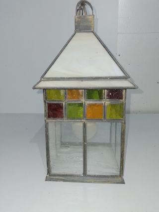 Farolillo Vidriera Colores Antiguo