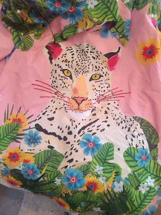 Vestido estampado leopardo y flores