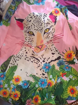 Vestido estampado leopardo y flores