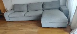 Sofá Kivik 3 plazas + chaise longue gris