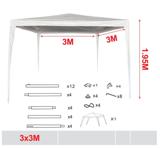 Carpa Plegable Gazebo 3x3 m Cenador Plegable