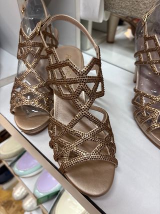 Sandalias de fiesta doradas con pedrería 36/37/39/