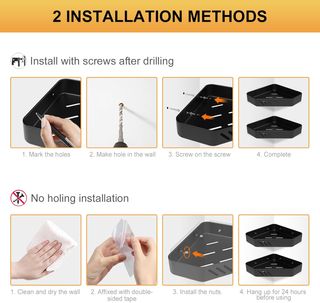 Ibergrif M34034B Estante para Ducha sin Taladros,