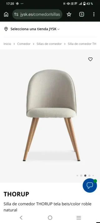 Sedia da Pranzo THORUP Beige JYSK