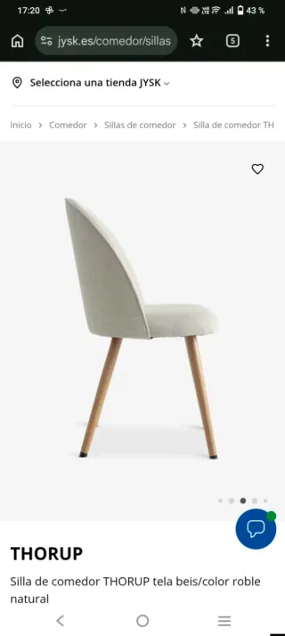 Sedia da Pranzo THORUP Beige JYSK