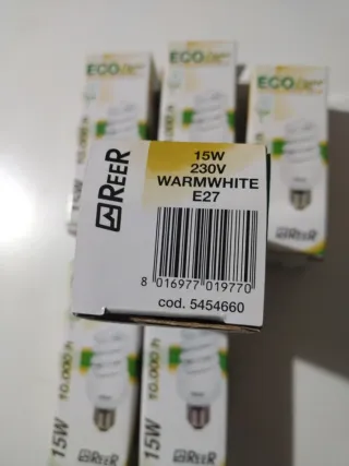 6 Lampadine REER 15W E27 Luce Calda