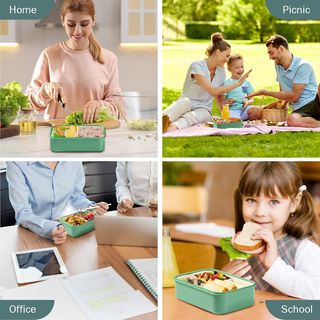 Diboniur Fiambrera con 3 Compartimentos y Cubierto