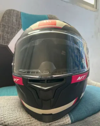 Casco Moto MT Rosa y Morado