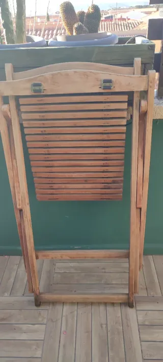 Tumbona plegable de madera de teca