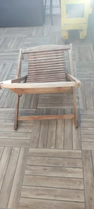 Tumbona plegable de madera de teca