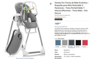 Trona de bebé evolutiva SweetyFox a estrenar