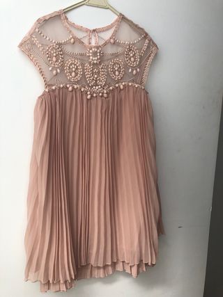 Vestido fiesta rosa talla única
