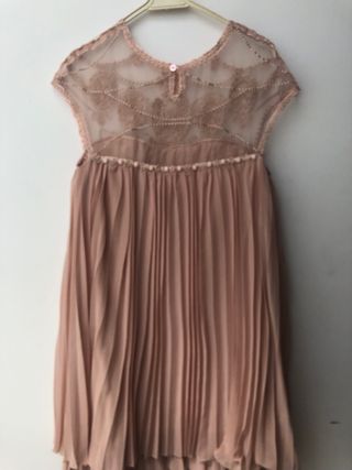 Vestido fiesta rosa talla única