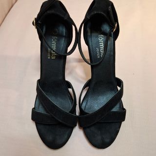 Sandalias Tacón Formula Joven Negras