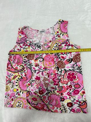 Blusa floral rosa sin mangas Talla G