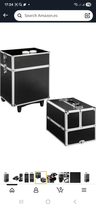 Maleta de maquillaje con ruedas