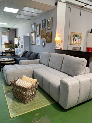 Sofá cama gris con almacenaje- Entrega gratis