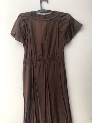 Vestido de algodón marrón