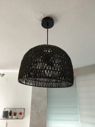 Lámpara de techo tejida negra