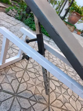 Banco de pesas con discos 20 y 25 kg