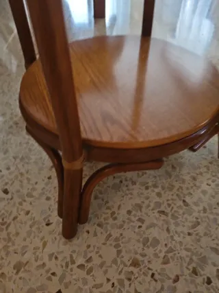 Mueble tocador antiguo de ratán y madera