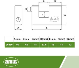 Amig - Candado de seguridad rectangular con barra