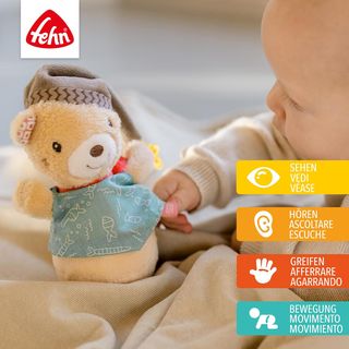 Fehn Bebé búho de pie, Búho de pie con papel susur