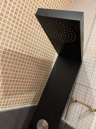 Columna hidromasaje negra y plateada