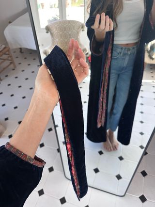 Precioso Kimono de terciopelo azul